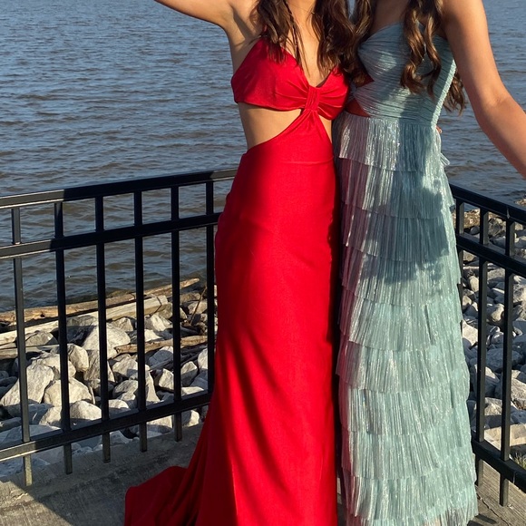 Long Red dress with cut outs - Picture 2 of 2